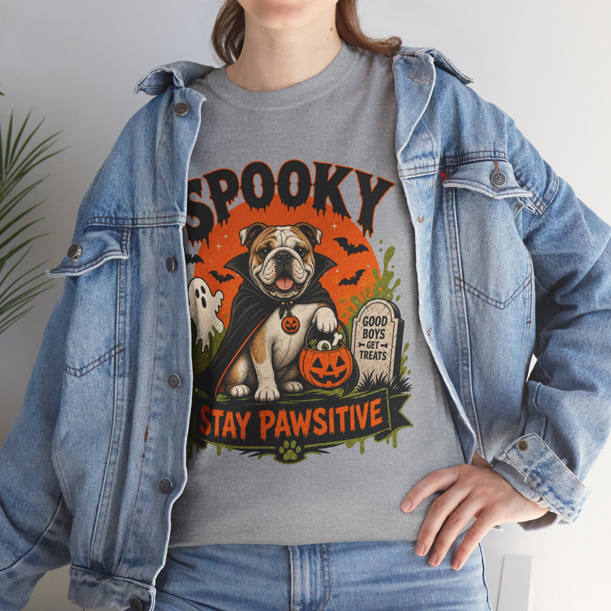 Spooky Stay Pawsitive Unisex T-Shirt