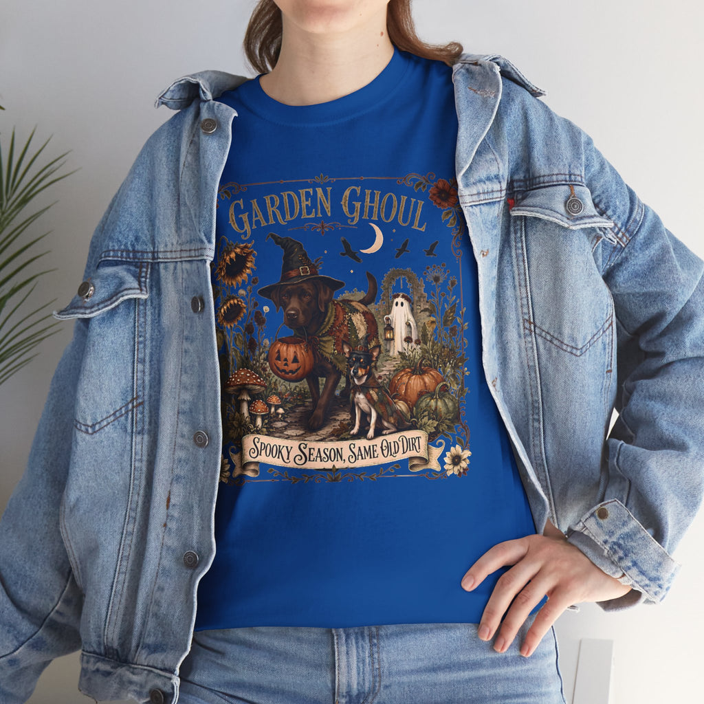 Garden Ghoul Spooky Season Same Old Dirt Unisex T-Shirt Chocolate Lab.