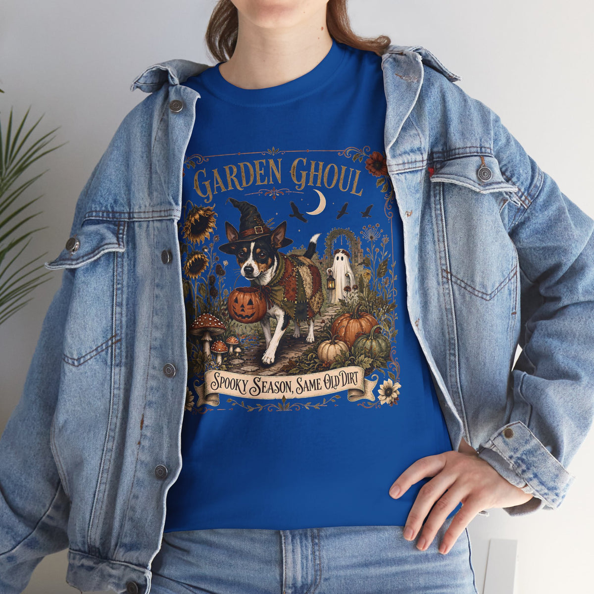 Garden Ghoul Spooky Season Same Old Dirt Unisex T-Shirt Rat Terrier