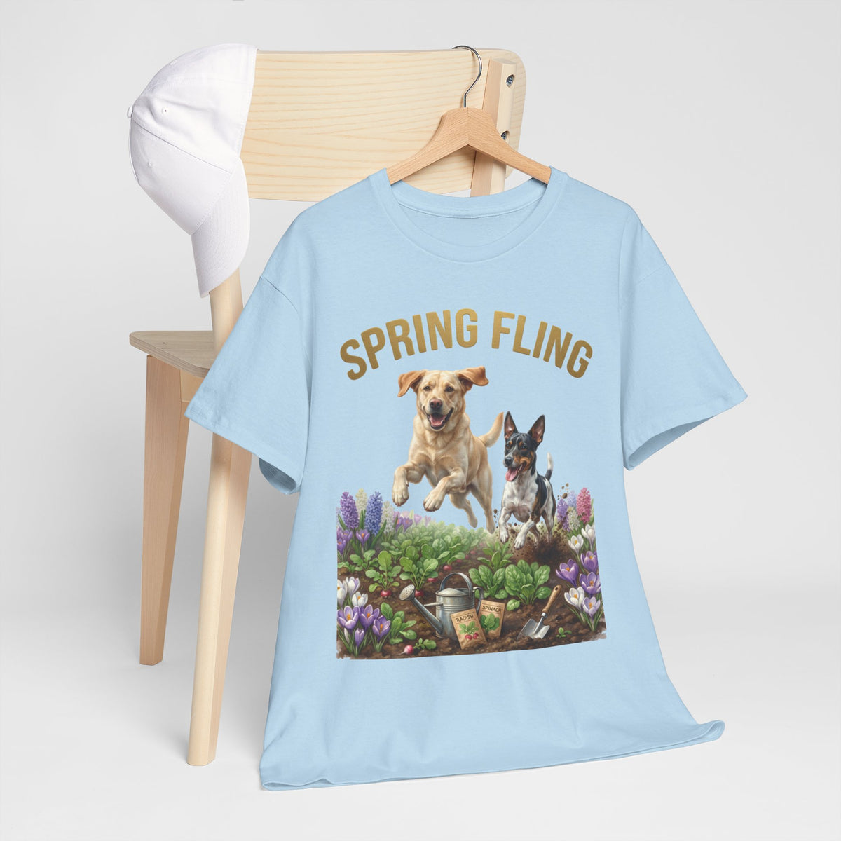 Spring Fling Yellow Lab & Rat Terrier Unisex T-Shirt