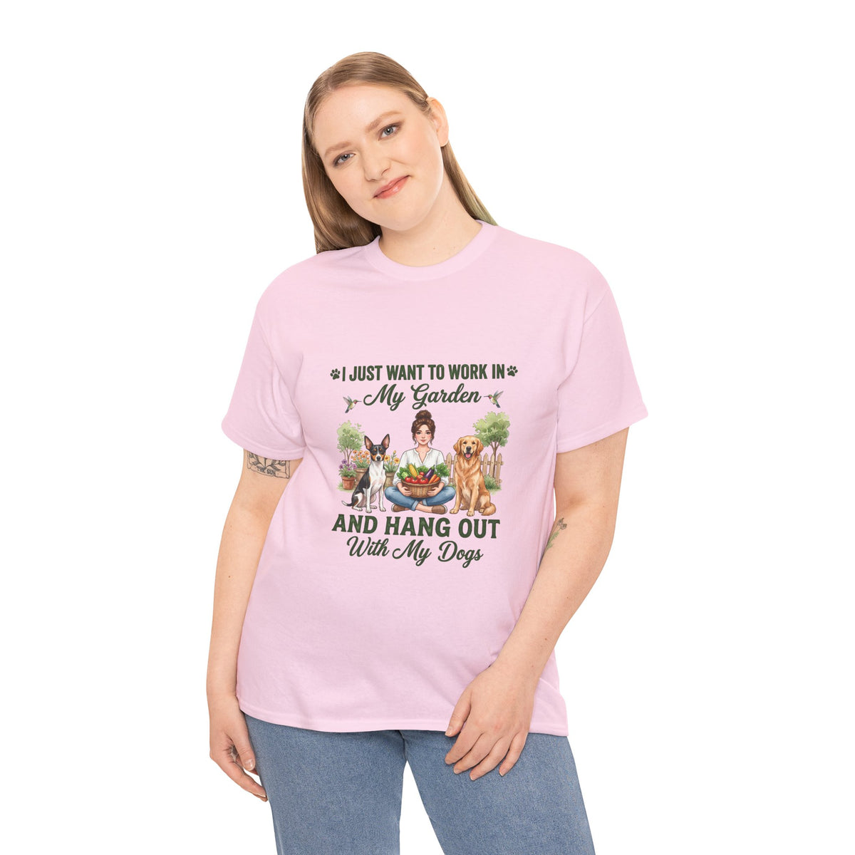 I Just Want To Work In My Garden And Hang Out With My Dogs Unisex T-Shirt