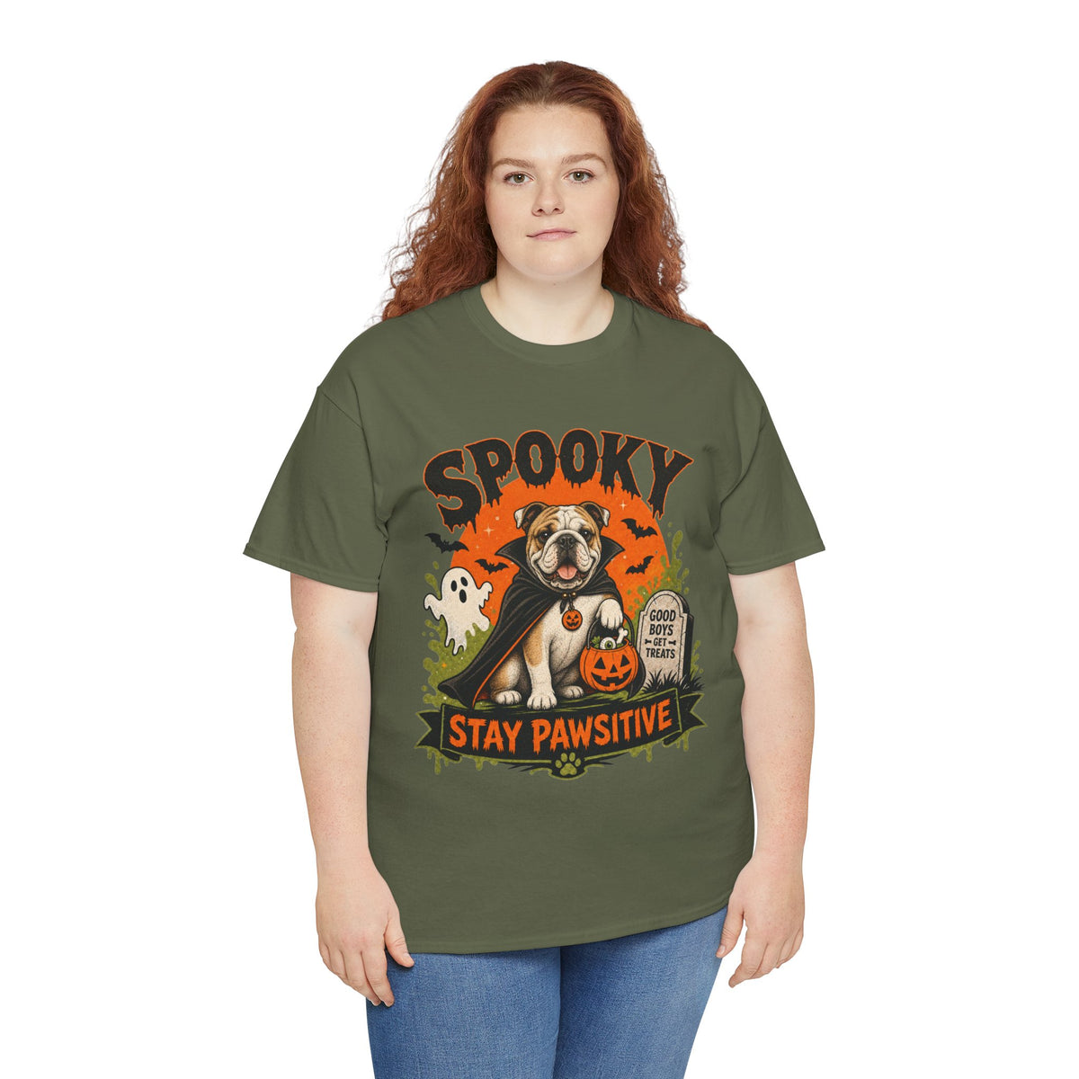 Spooky Stay Pawsitive Unisex T-Shirt