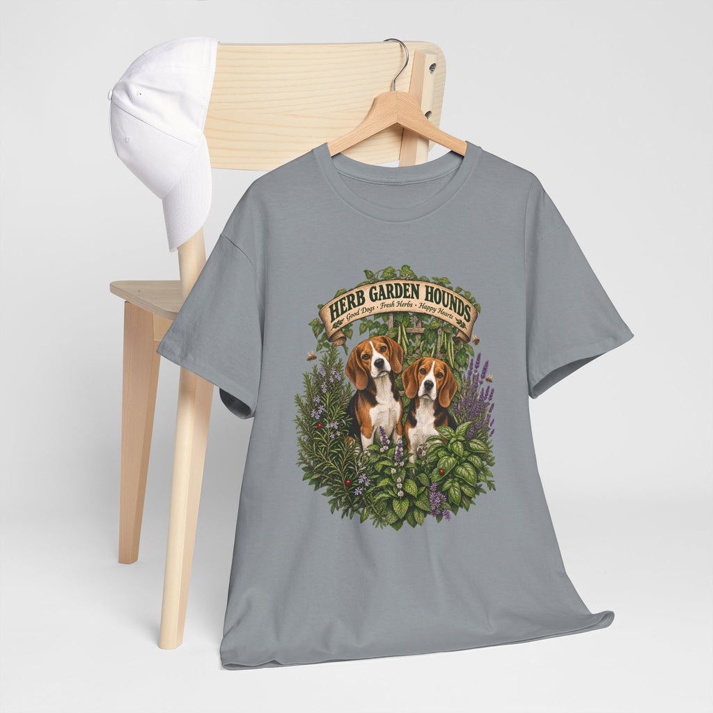 Herb Garden Hounds T-Shirt — Beagle Floral Gardening Tee