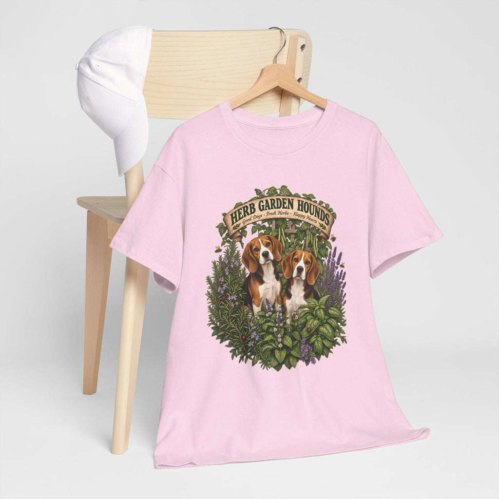 Herb Garden Hounds T-Shirt — Beagle Floral Gardening Tee