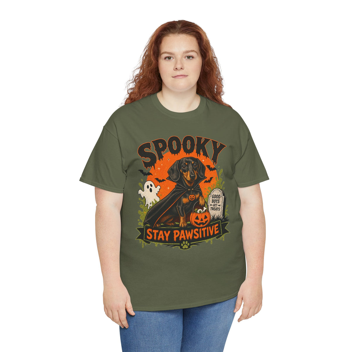 Spooky Stay Pawsitive Unisex T-Shirt
