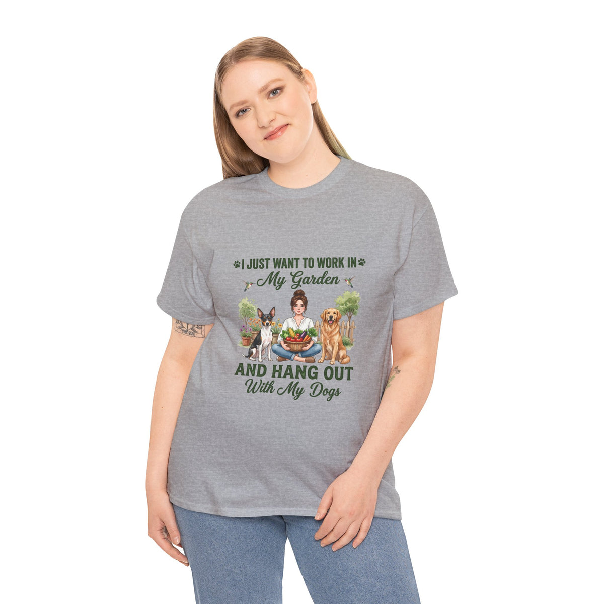 I Just Want To Work In My Garden And Hang Out With My Dogs Unisex T-Shirt