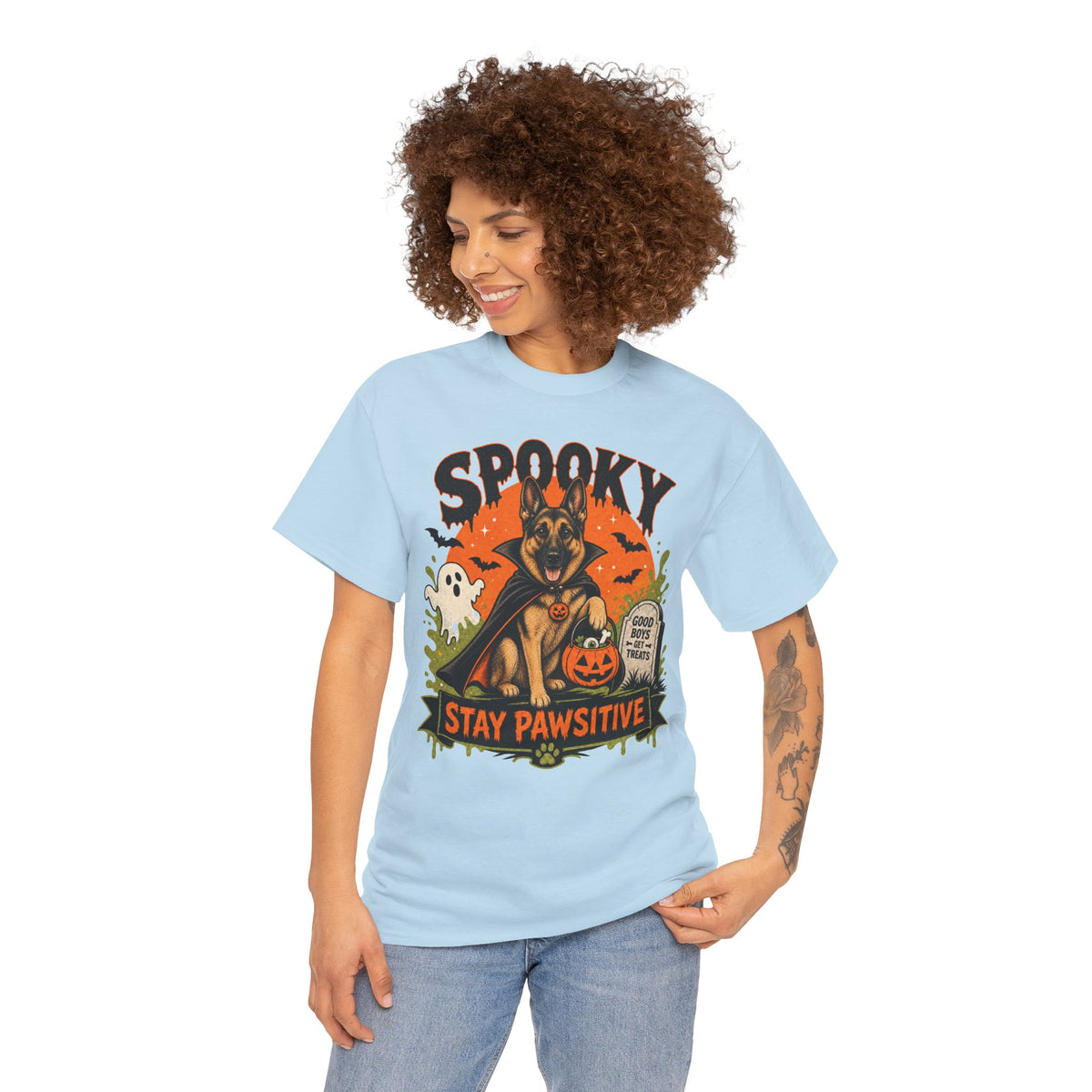 Spooky Stay Pawsitive Unisex T-Shirt