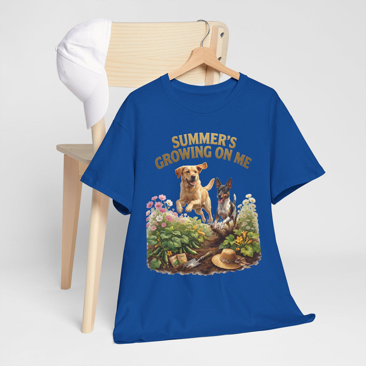 Summer's Growing on Me Yellow Lab & Rat Terrier Unisex T-Shirt