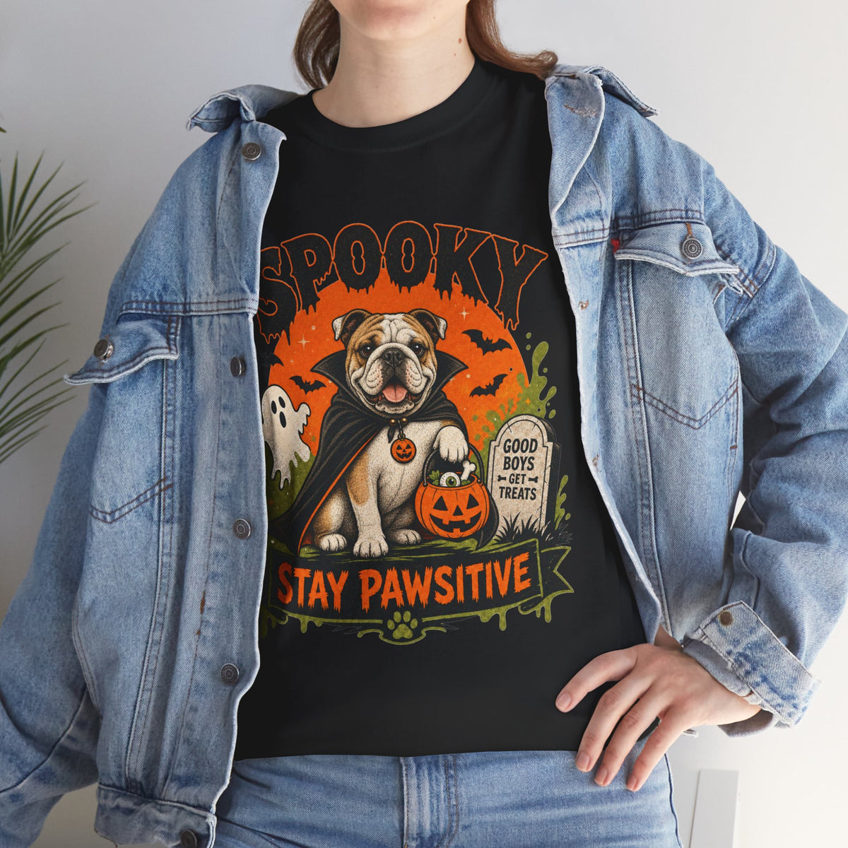 Spooky Stay Pawsitive Unisex T-Shirt