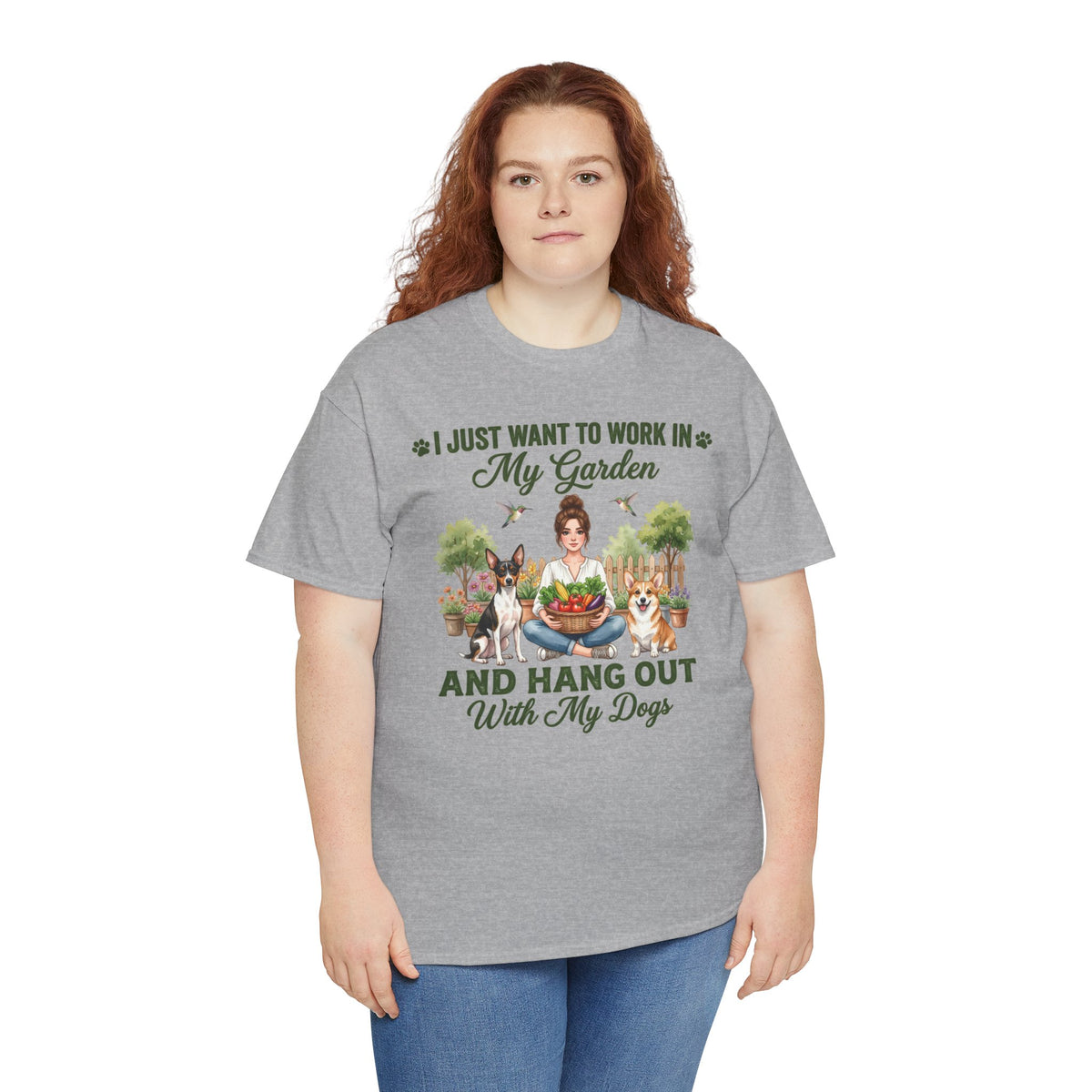 I Just Want to Work in My Garden and Hang Out With My Dogs Unisex T-Shirt