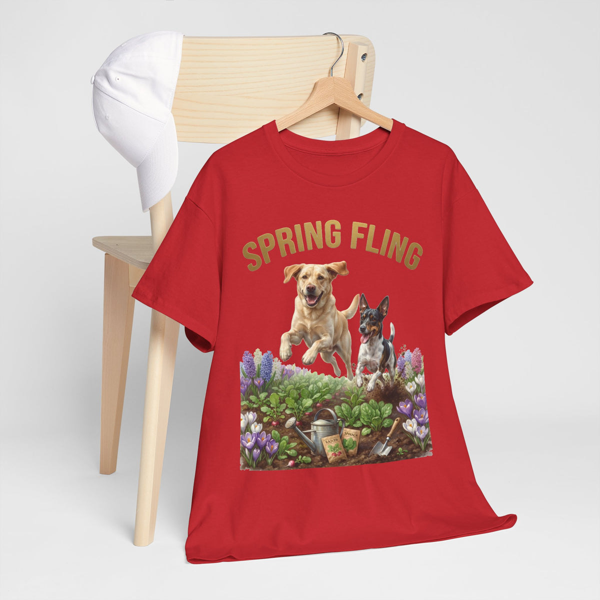 Spring Fling Yellow Lab & Rat Terrier Unisex T-Shirt