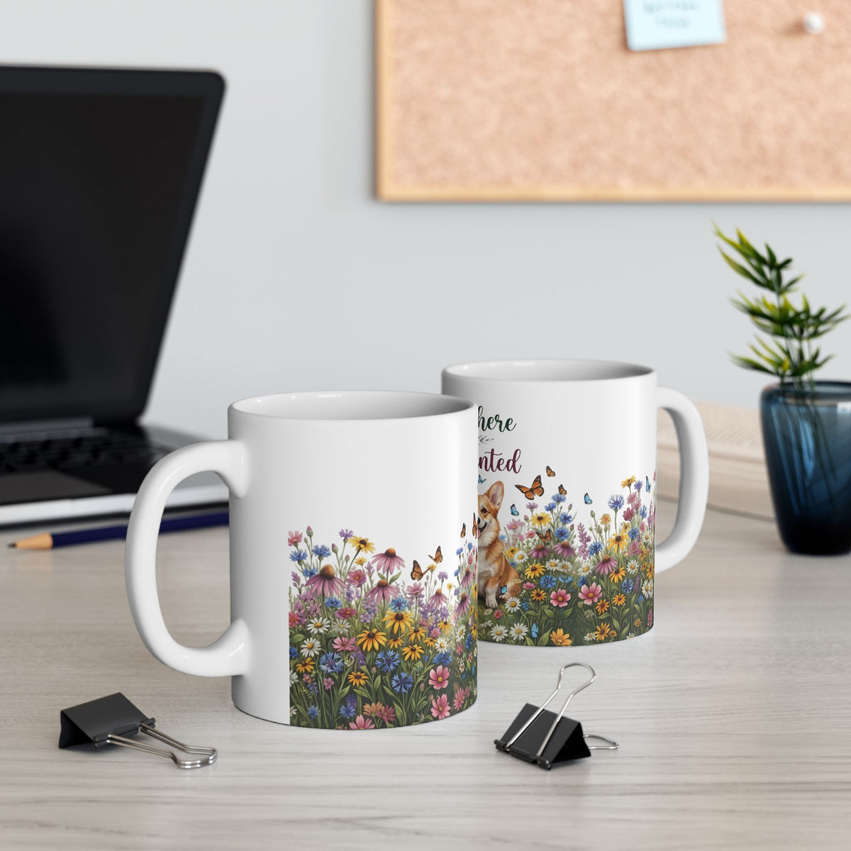 Bloom Where You’re Planted Ceramic Mug — Floral Dogs 11oz