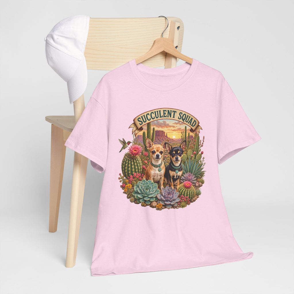 Succulent Squad T-Shirt — Cute Chihuashuas & Desert Succulents Graphic Tee