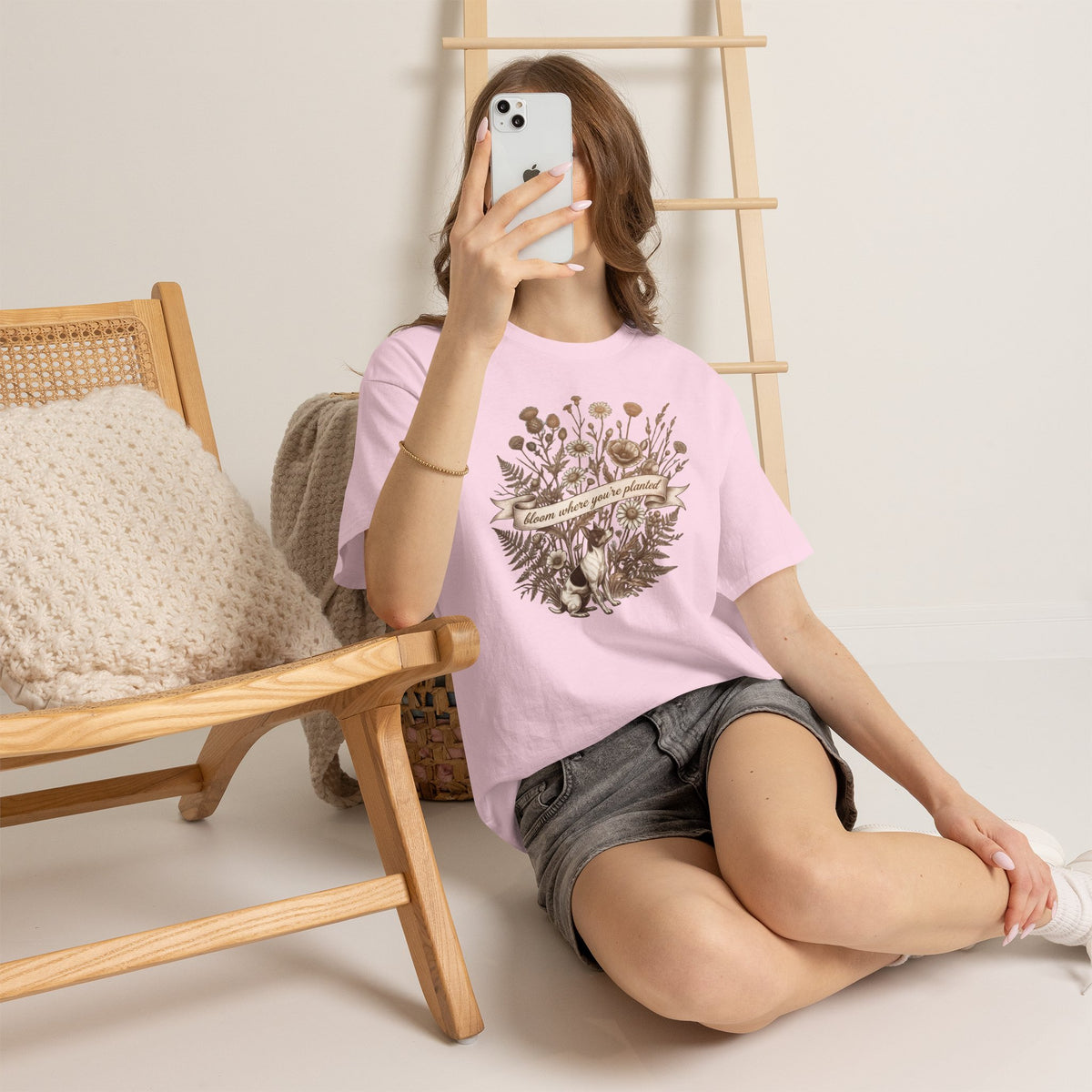 ‘Bloom Where You’re Planted’ Floral T‑Shirt