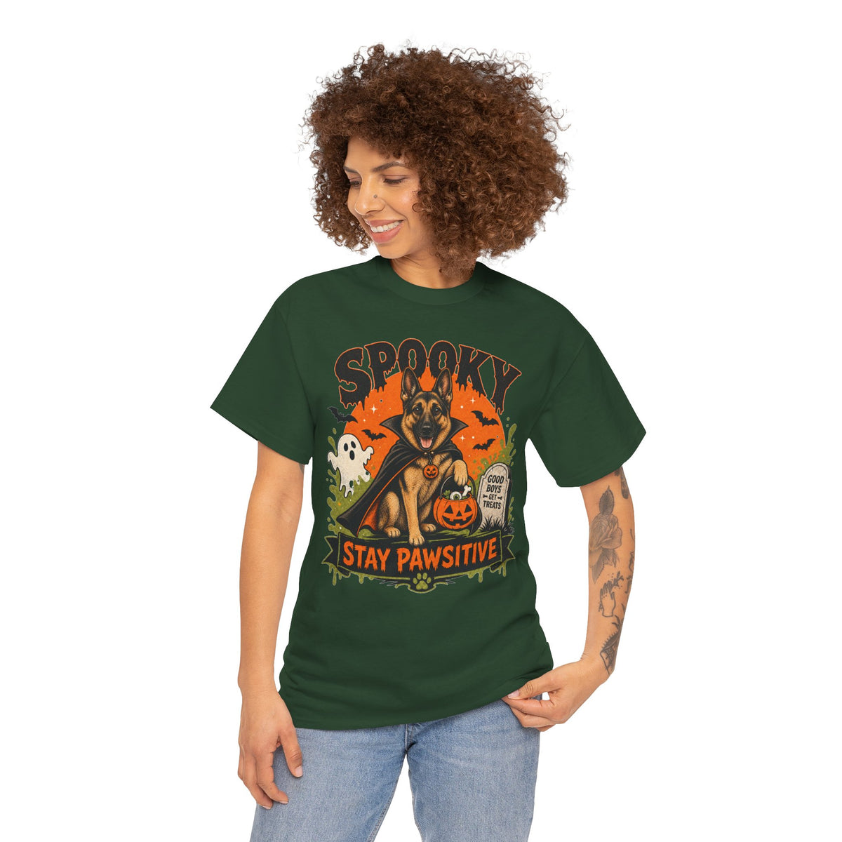 Spooky Stay Pawsitive Unisex T-Shirt
