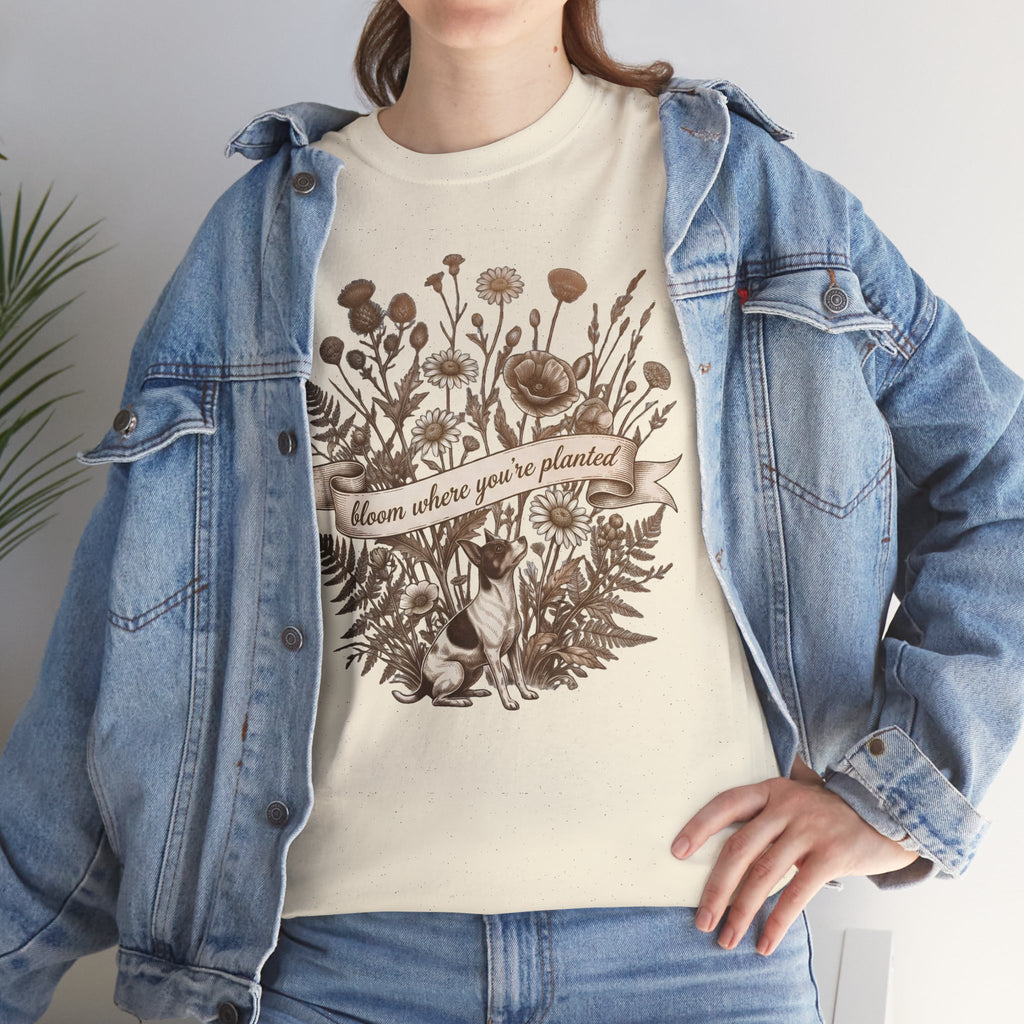 ‘Bloom Where You’re Planted’ Floral T‑Shirt