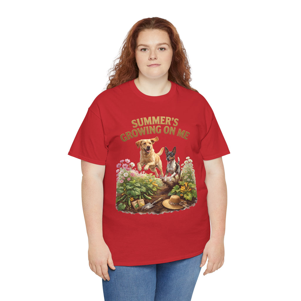 Summer's Growing on Me Yellow Lab & Rat Terrier Unisex T-Shirt