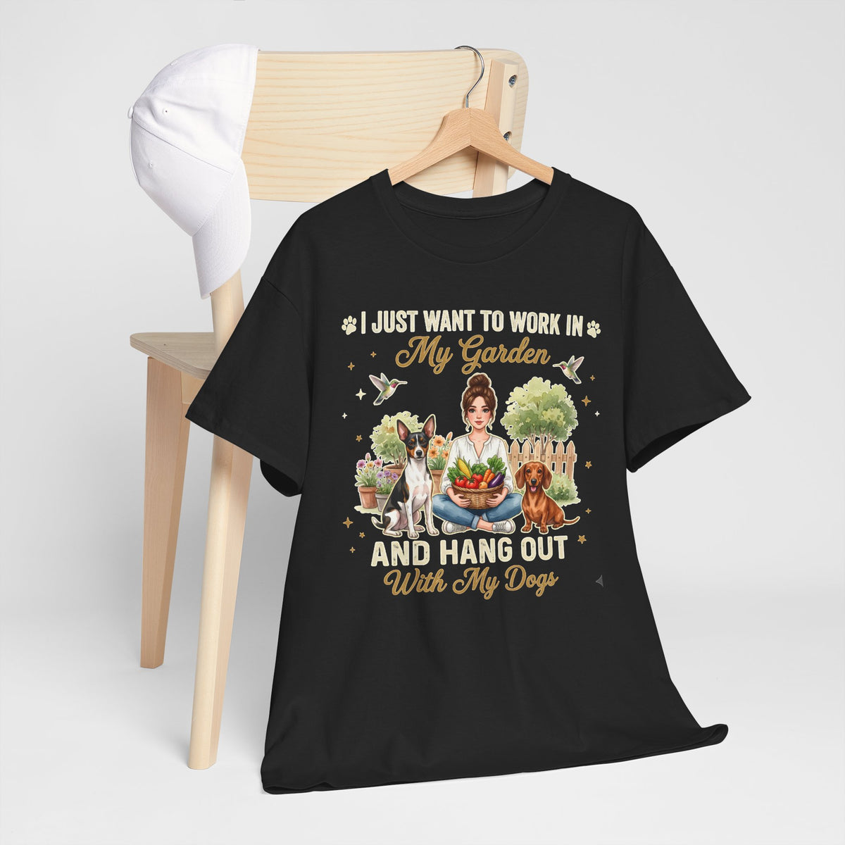 I Just Want to Work in My Garden and Hang Out With My Dogs Unisex T-Shirt
