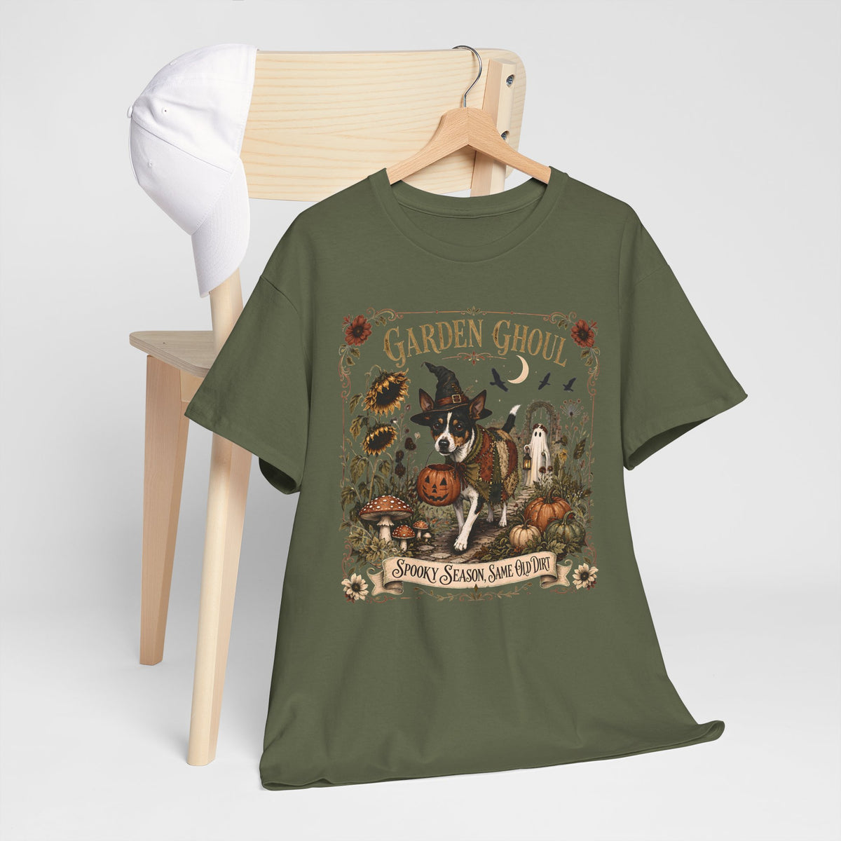 Garden Ghoul Spooky Season Same Old Dirt Unisex T-Shirt Rat Terrier