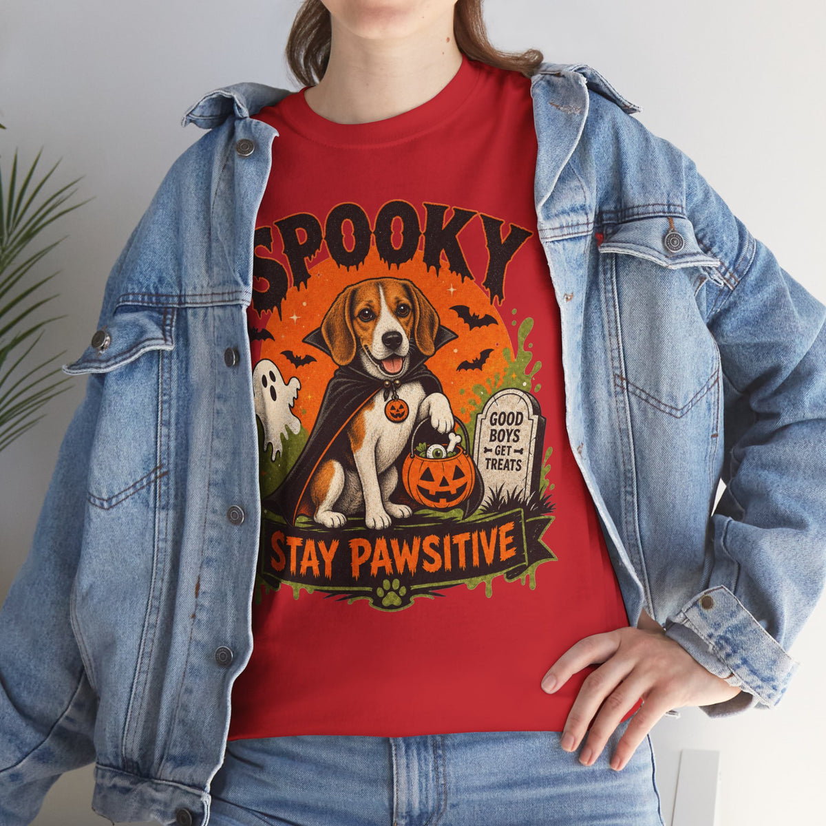 Spooky Stay Pawsitive Unisex T-Shirt