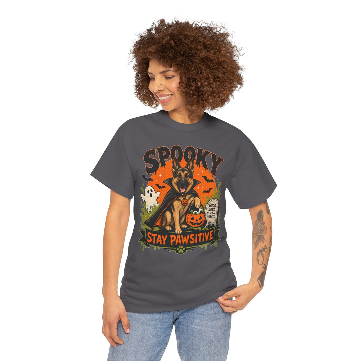 Spooky Stay Pawsitive Unisex T-Shirt