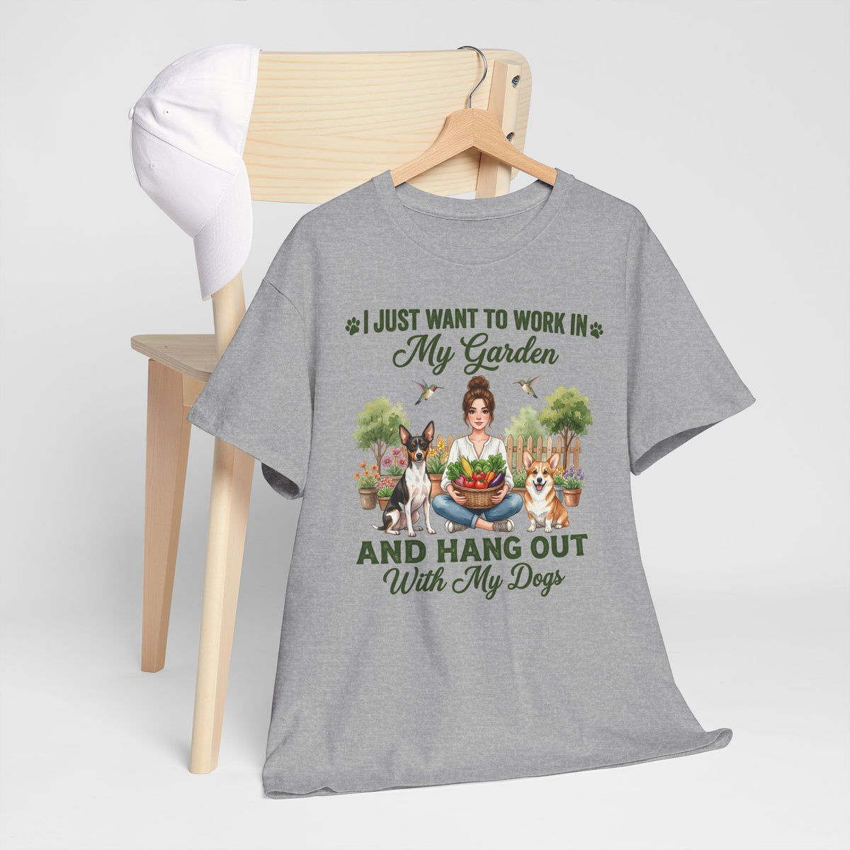 I Just Want to Work in My Garden and Hang Out With My Dogs Unisex T-Shirt