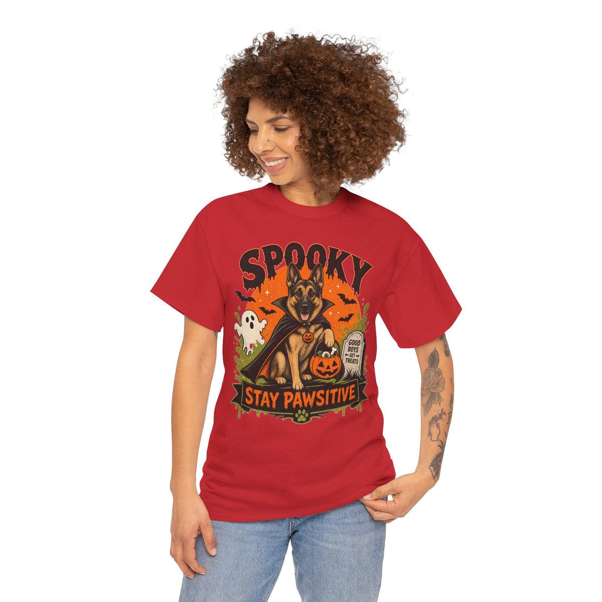 Spooky Stay Pawsitive Unisex T-Shirt