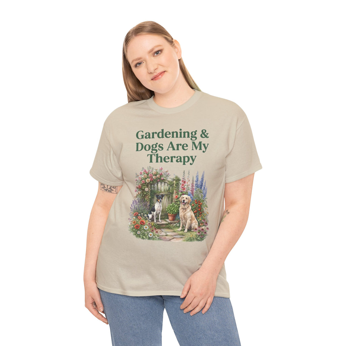 Gardening & Dogs Are My Therapy Unisex T-Shirt