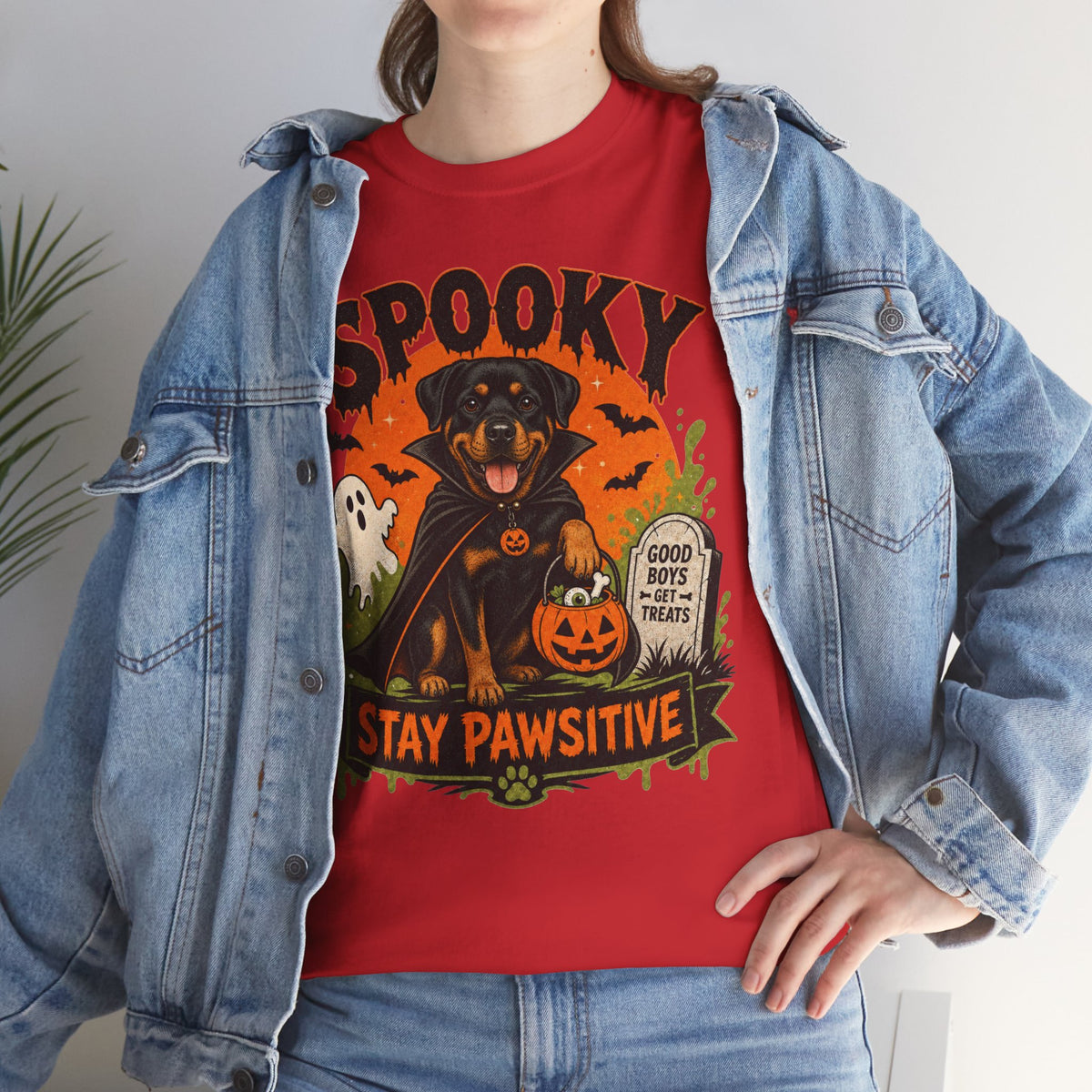 Spooky Stay Pawsitive Unisex T-Shirt