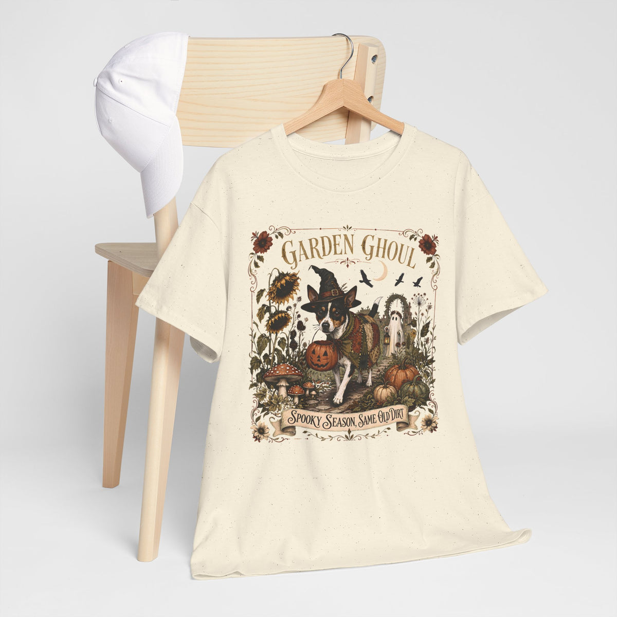 Garden Ghoul Spooky Season Same Old Dirt Unisex T-Shirt Rat Terrier