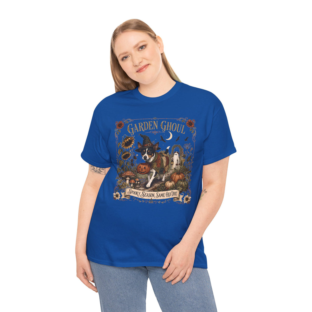 Garden Ghoul Spooky Season Same Old Dirt Unisex T-Shirt Rat Terrier