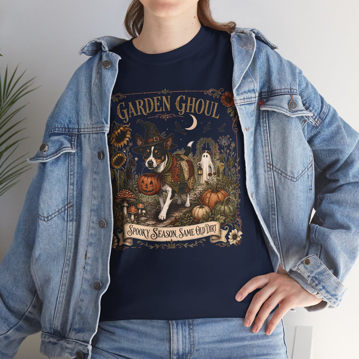 Garden Ghoul Spooky Season Same Old Dirt Unisex T-Shirt Rat Terrier