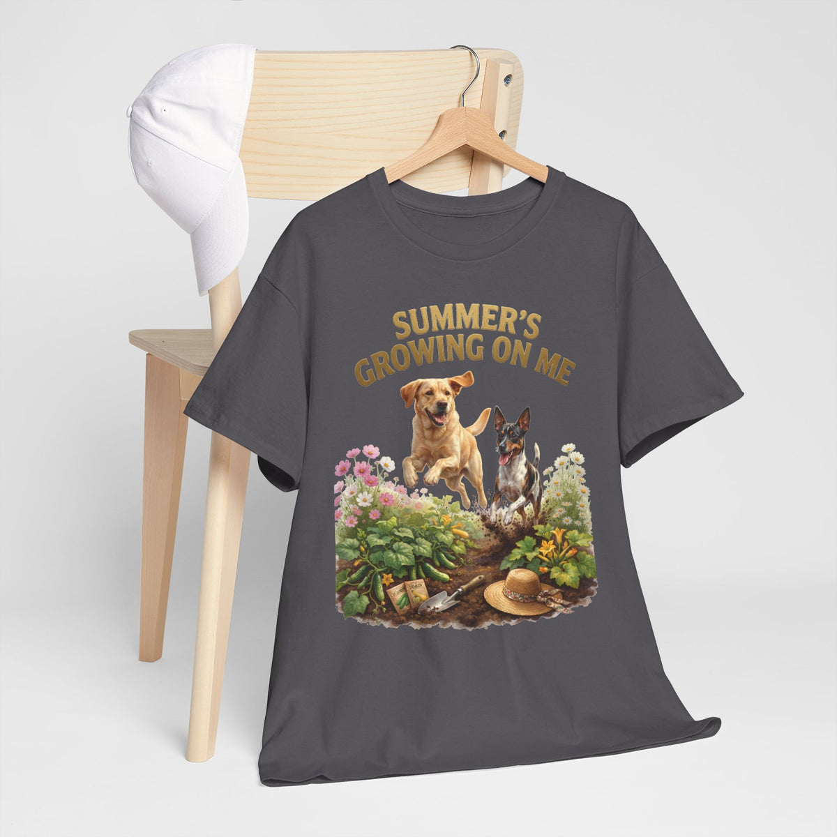 Summer's Growing on Me Yellow Lab & Rat Terrier Unisex T-Shirt
