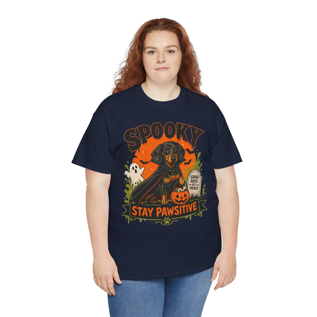 Spooky Stay Pawsitive Unisex T-Shirt