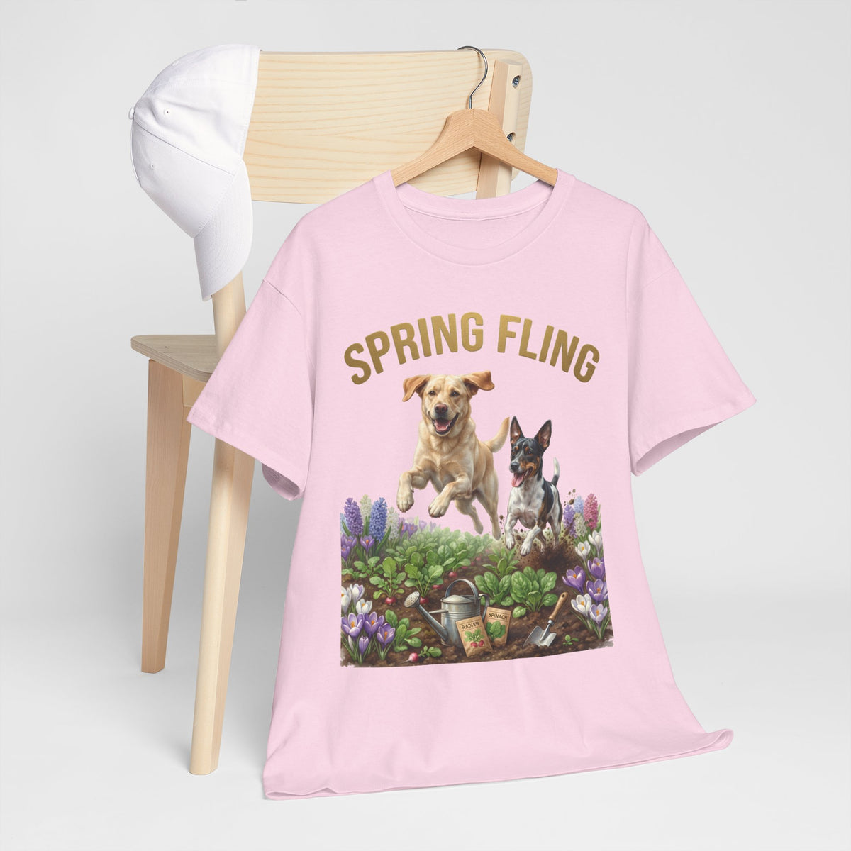 Spring Fling Yellow Lab & Rat Terrier Unisex T-Shirt