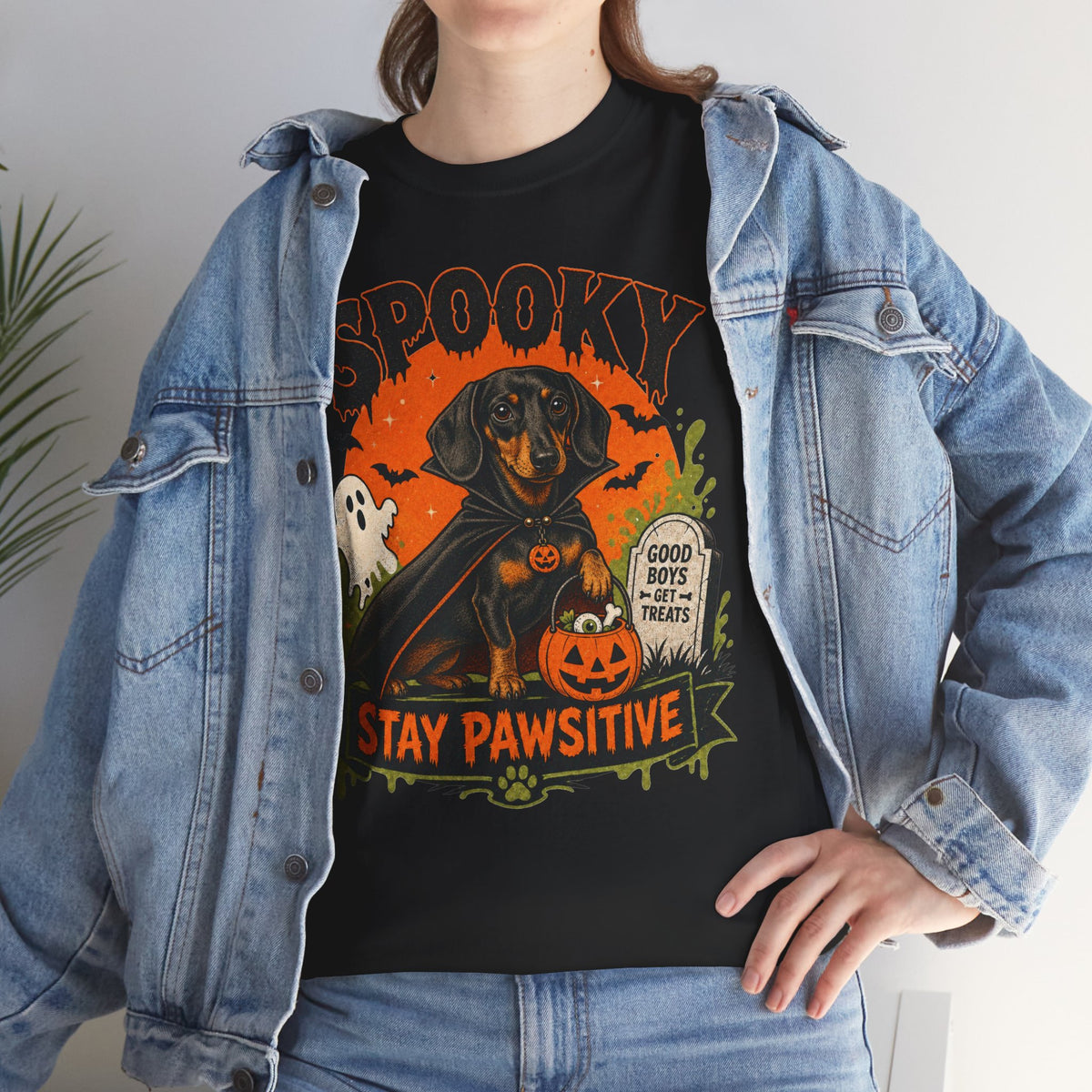 Spooky Stay Pawsitive Unisex T-Shirt