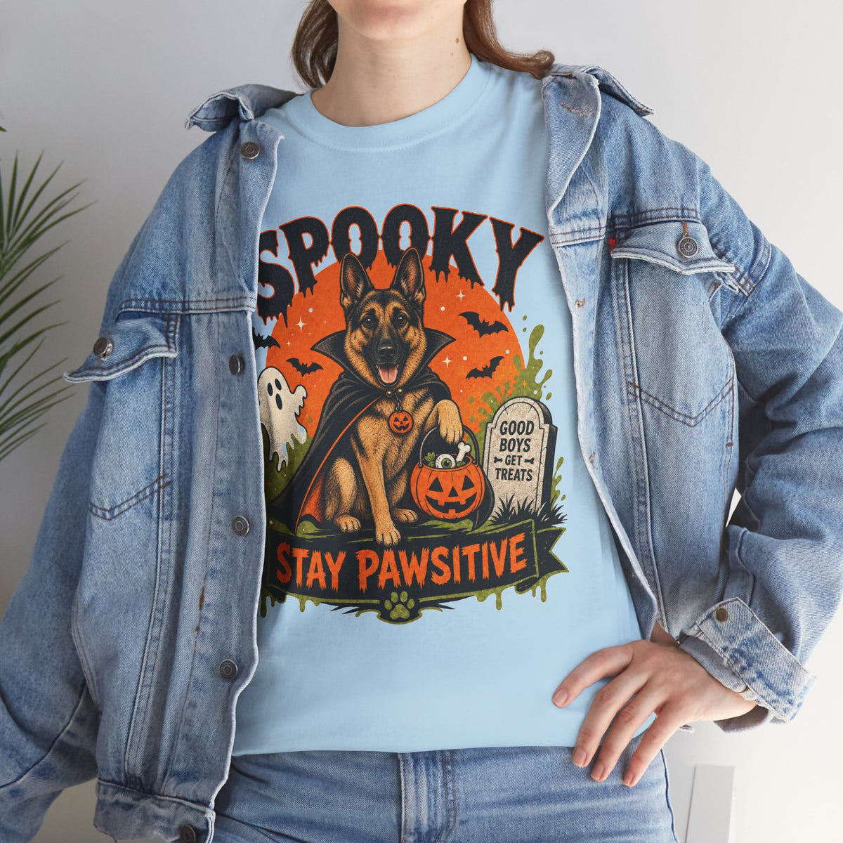 Spooky Stay Pawsitive Unisex T-Shirt
