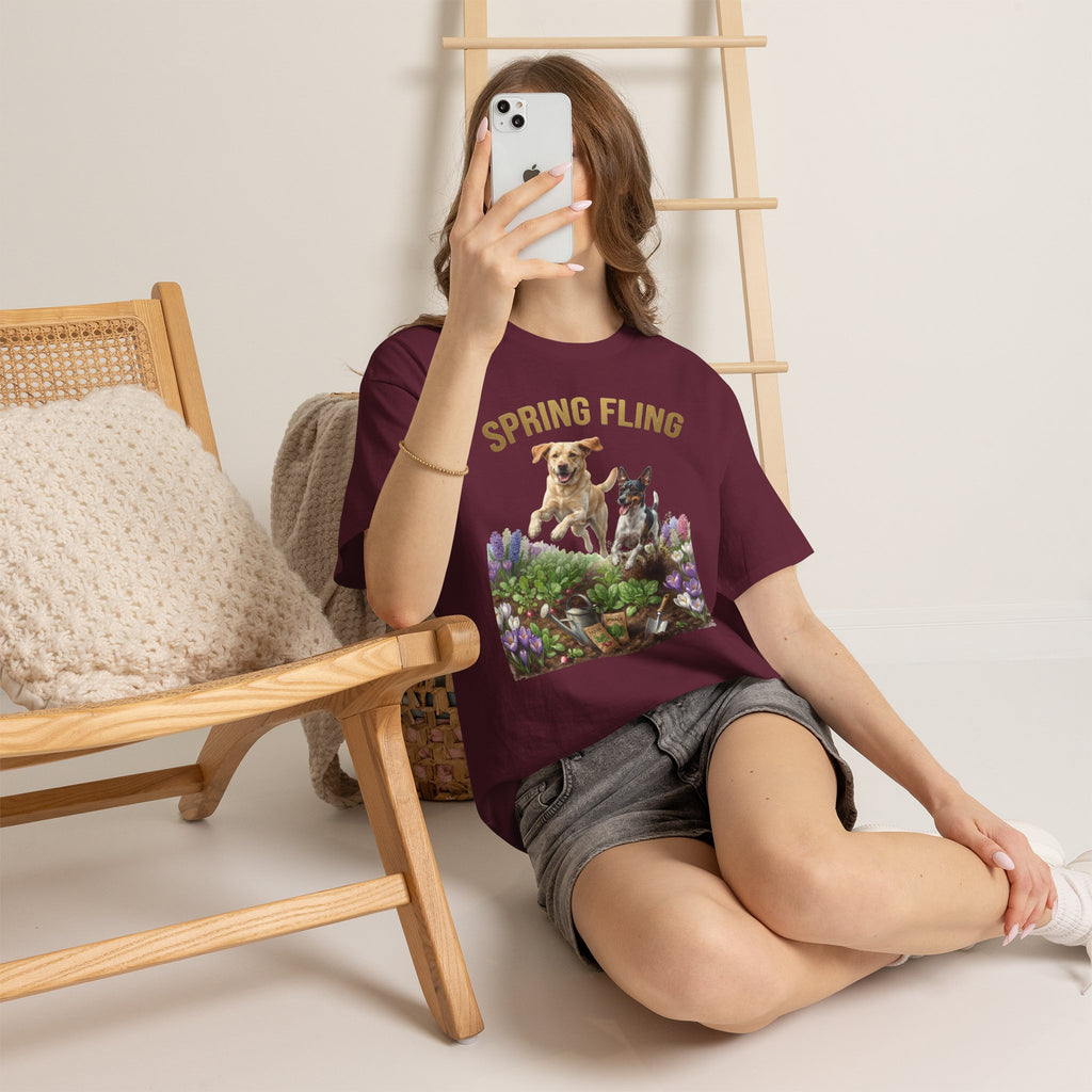 Spring Fling Yellow Lab & Rat Terrier Unisex T-Shirt