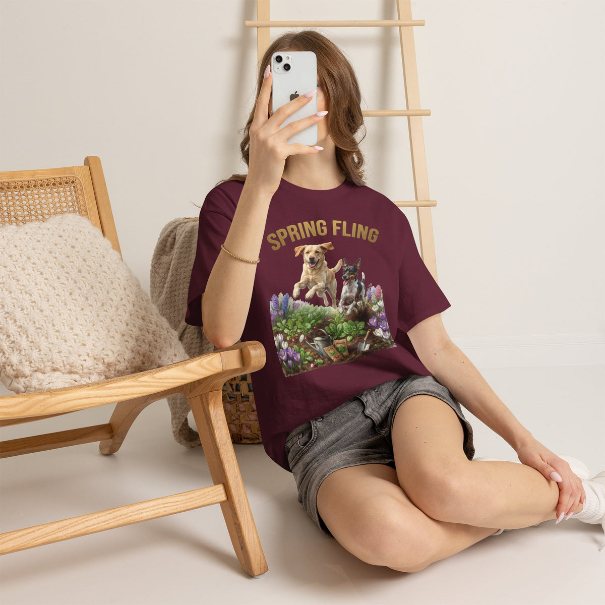 Spring Fling Yellow Lab & Rat Terrier Unisex T-Shirt