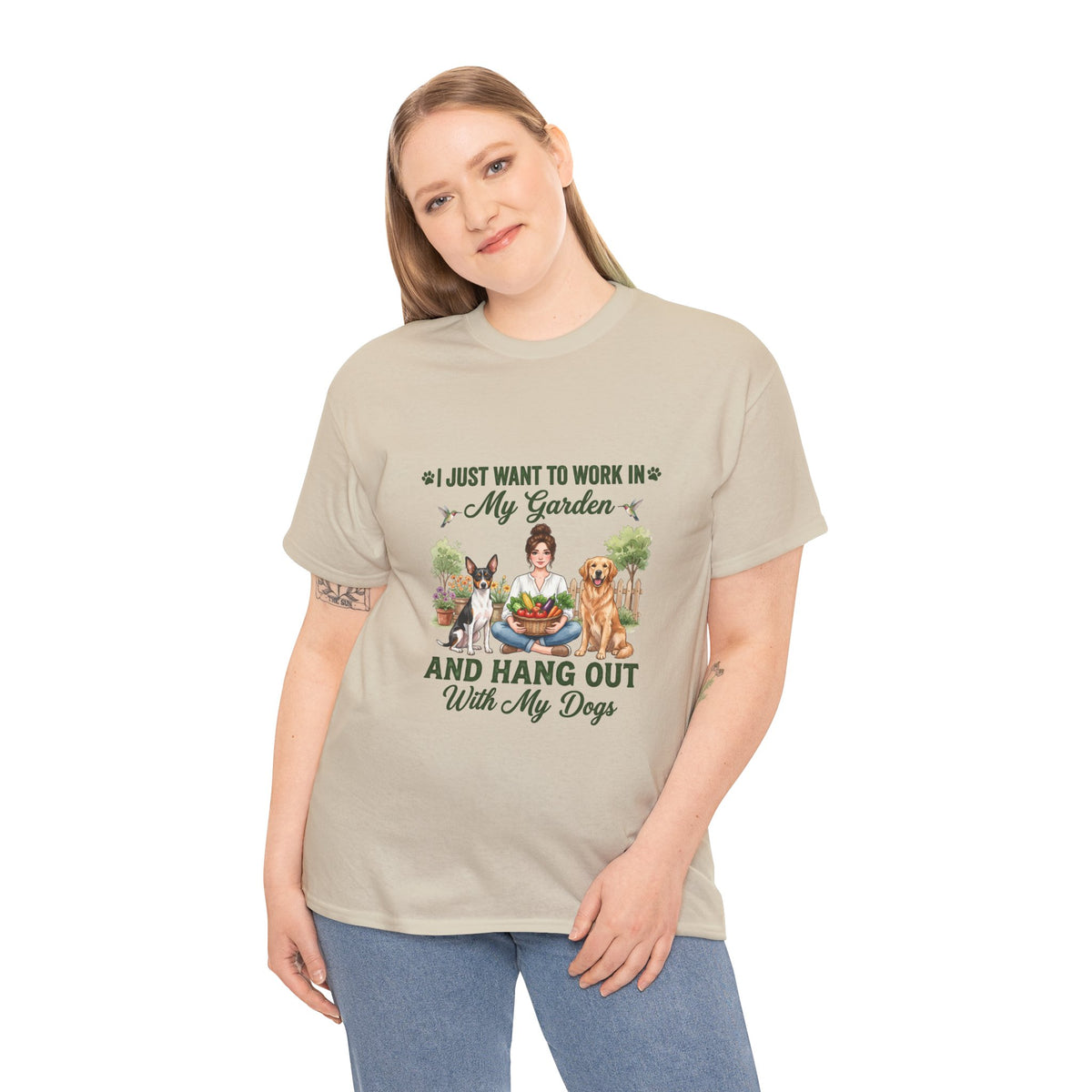 I Just Want To Work In My Garden And Hang Out With My Dogs Unisex T-Shirt