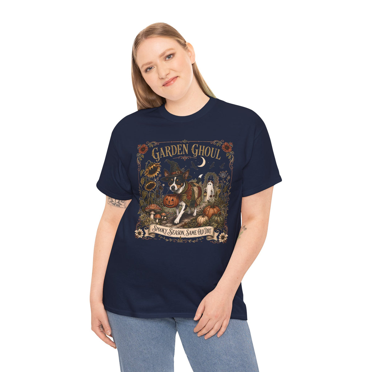 Garden Ghoul Spooky Season Same Old Dirt Unisex T-Shirt Rat Terrier