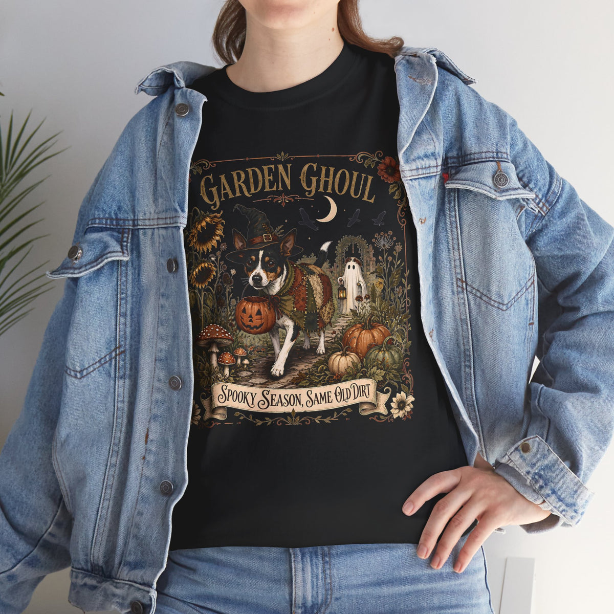 Garden Ghoul Spooky Season Same Old Dirt Unisex T-Shirt Rat Terrier