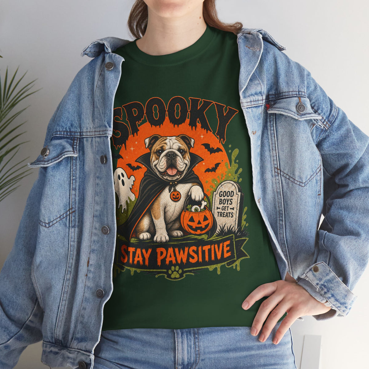 Spooky Stay Pawsitive Unisex T-Shirt