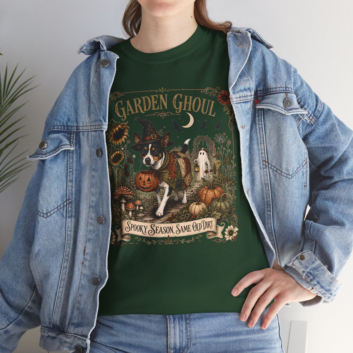 Garden Ghoul Spooky Season Same Old Dirt Unisex T-Shirt Rat Terrier