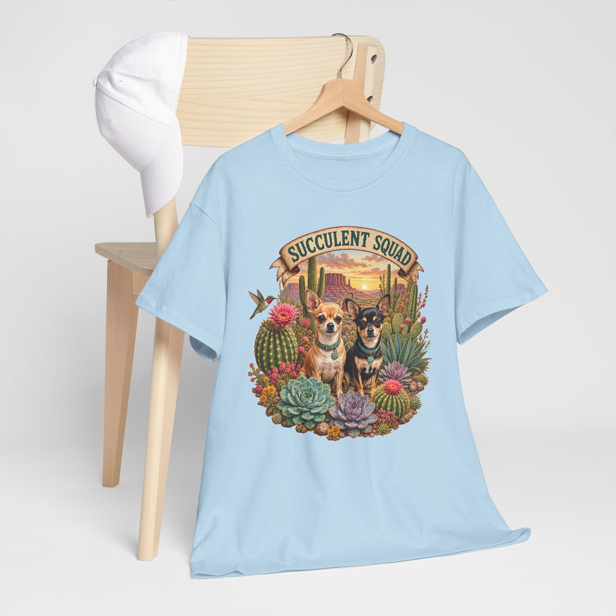 Succulent Squad T-Shirt — Cute Chihuashuas & Desert Succulents Graphic Tee