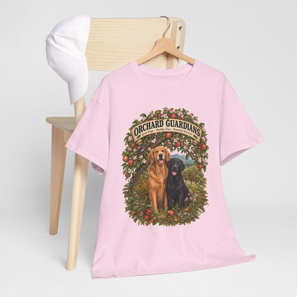 Orchard Guardians T-Shirt — Golden & Black Labrador Dog Tee