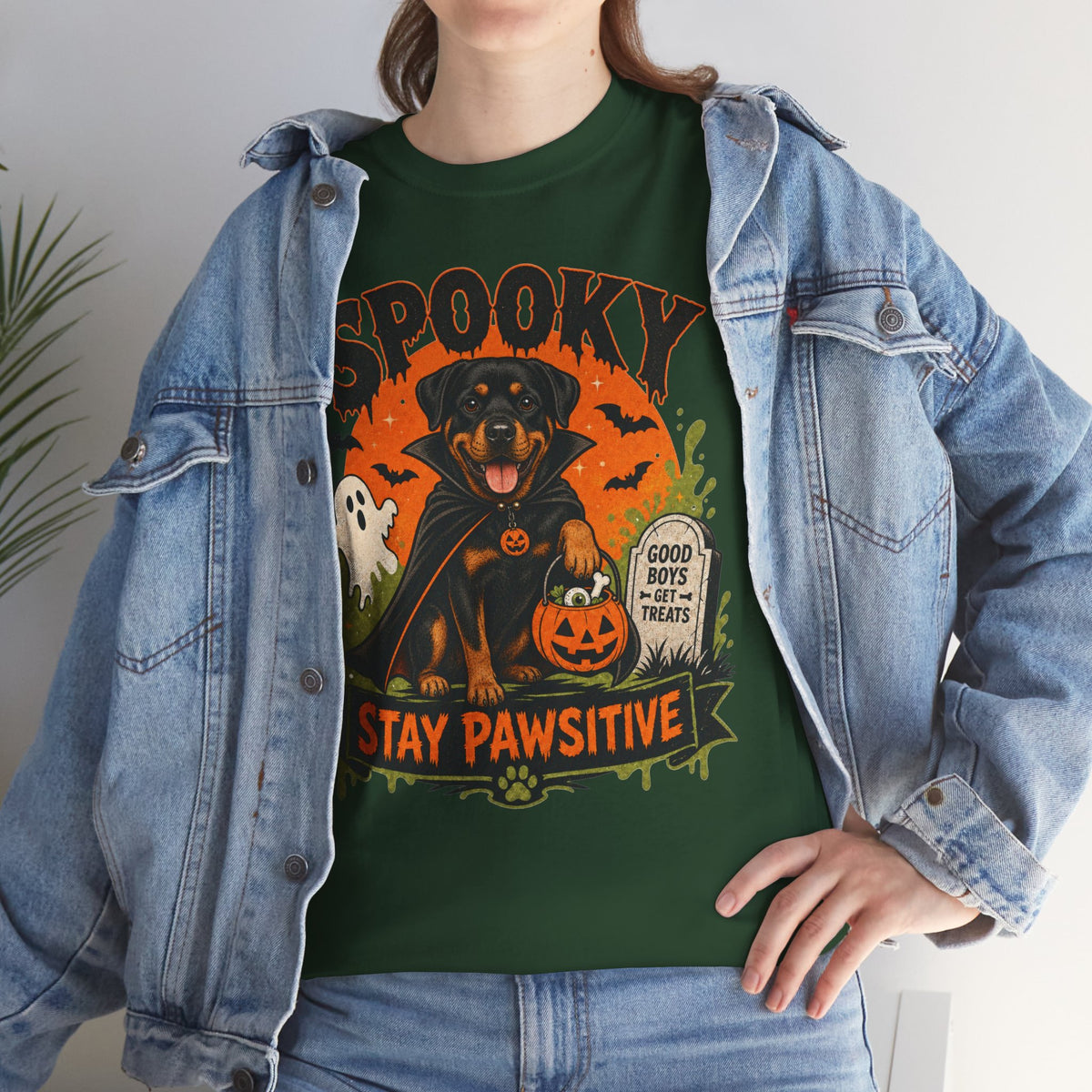 Spooky Stay Pawsitive Unisex T-Shirt
