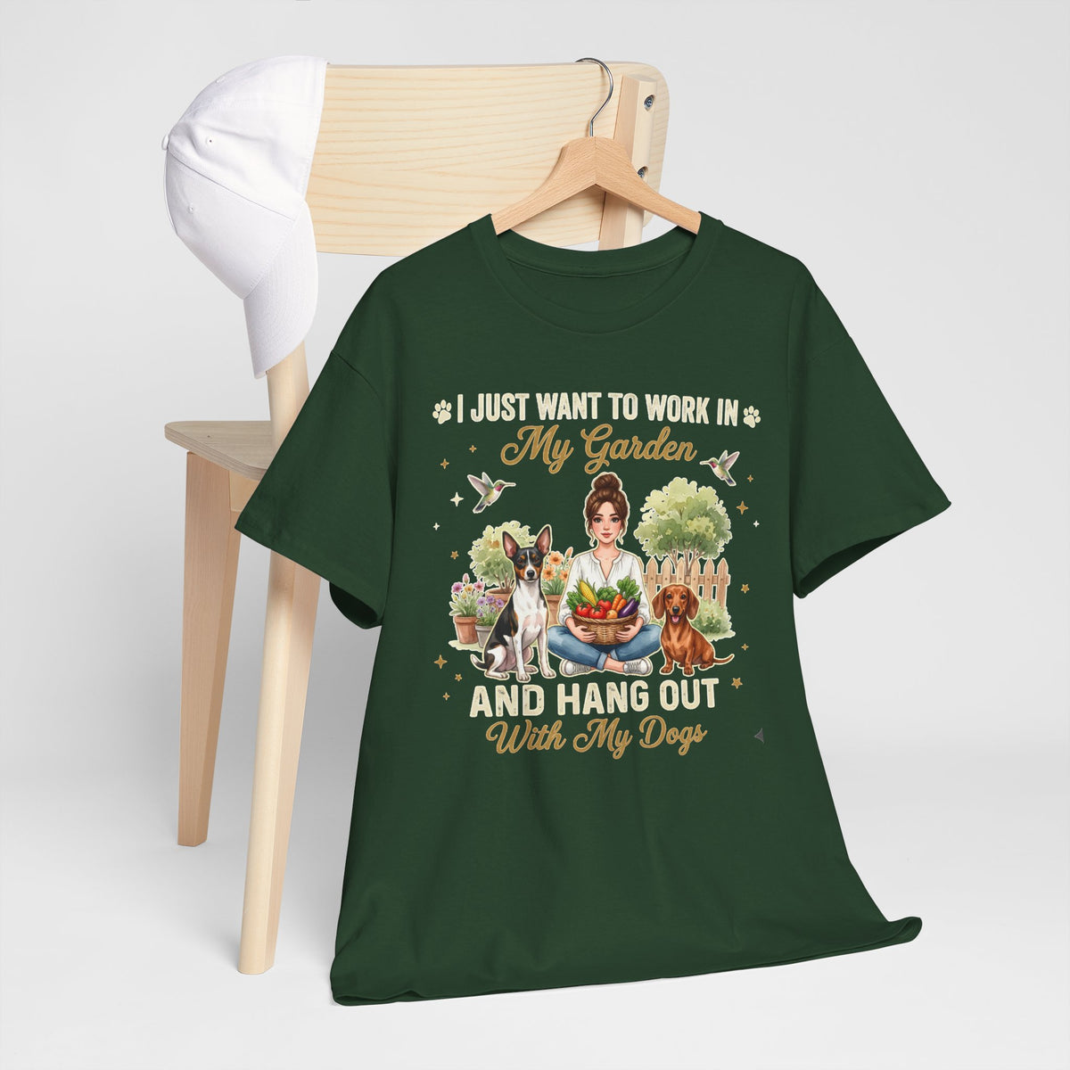 I Just Want to Work in My Garden and Hang Out With My Dogs Unisex T-Shirt