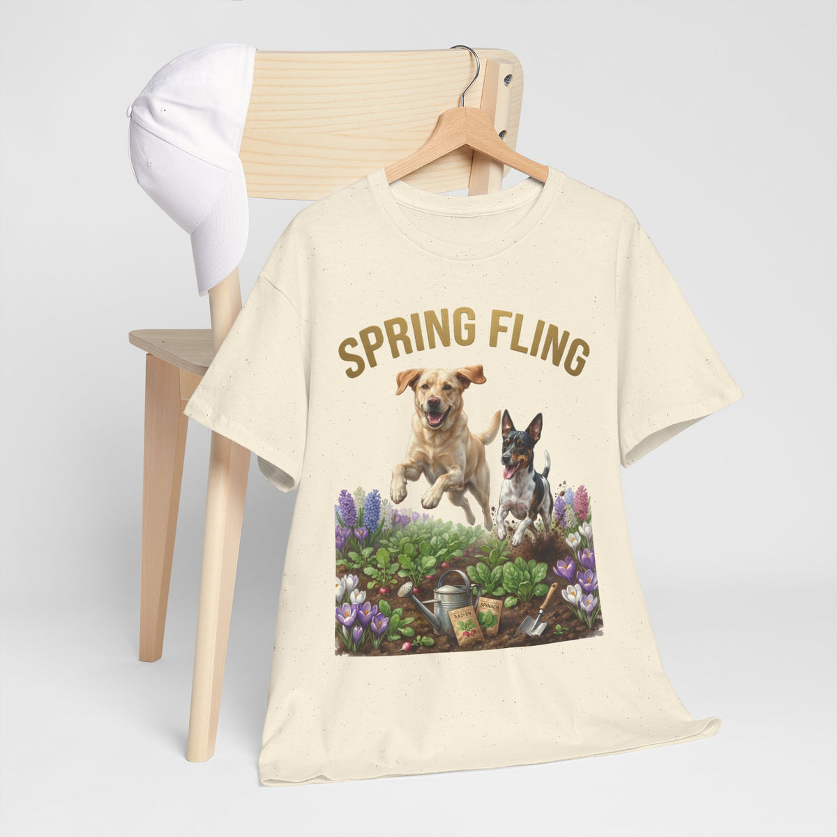 Spring Fling Yellow Lab & Rat Terrier Unisex T-Shirt
