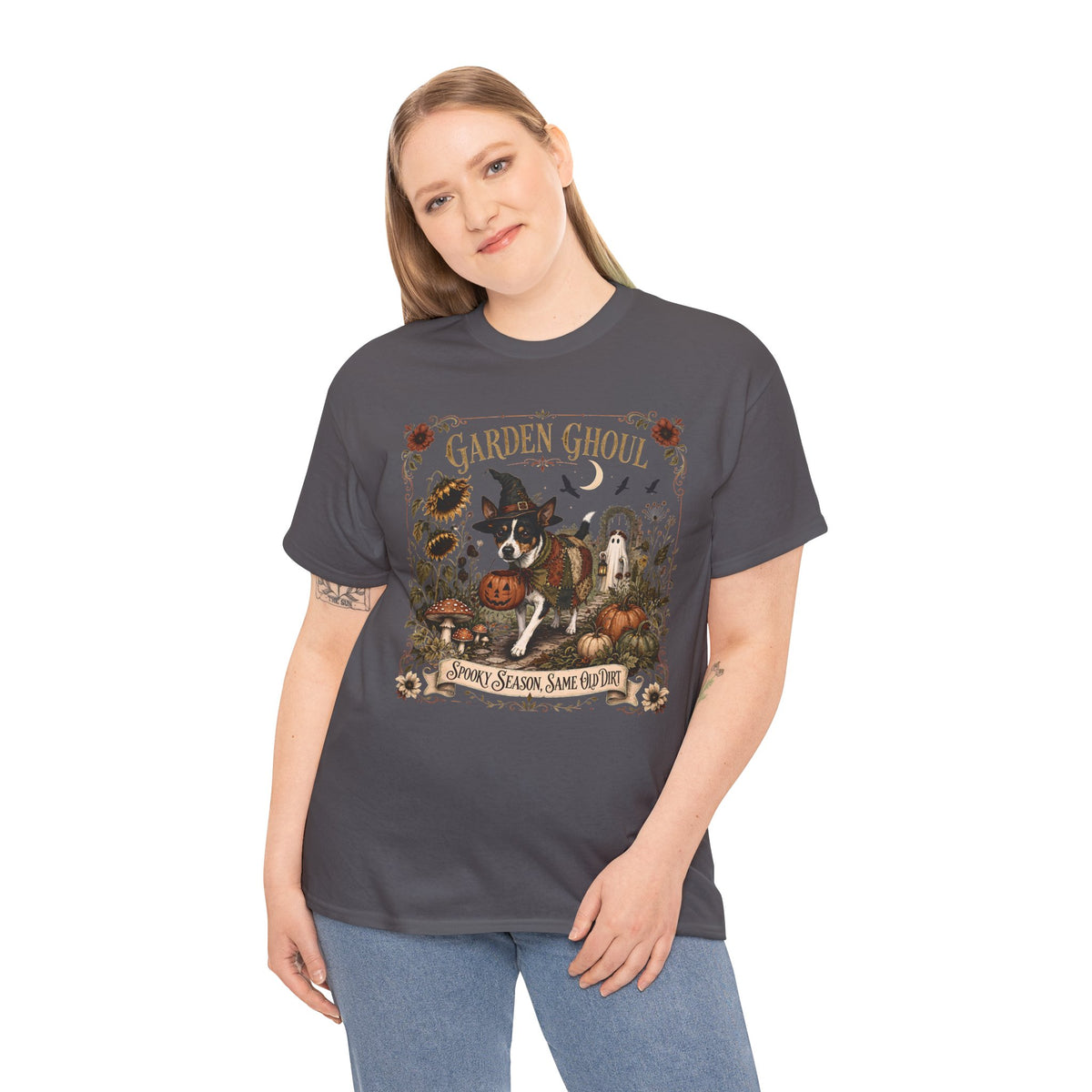 Garden Ghoul Spooky Season Same Old Dirt Unisex T-Shirt Rat Terrier